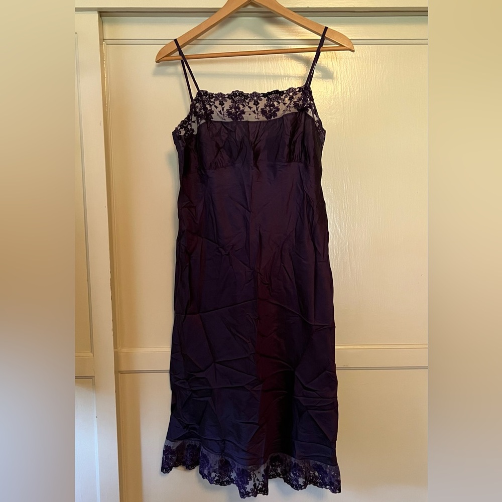 Dark purple silk dress by Dosa